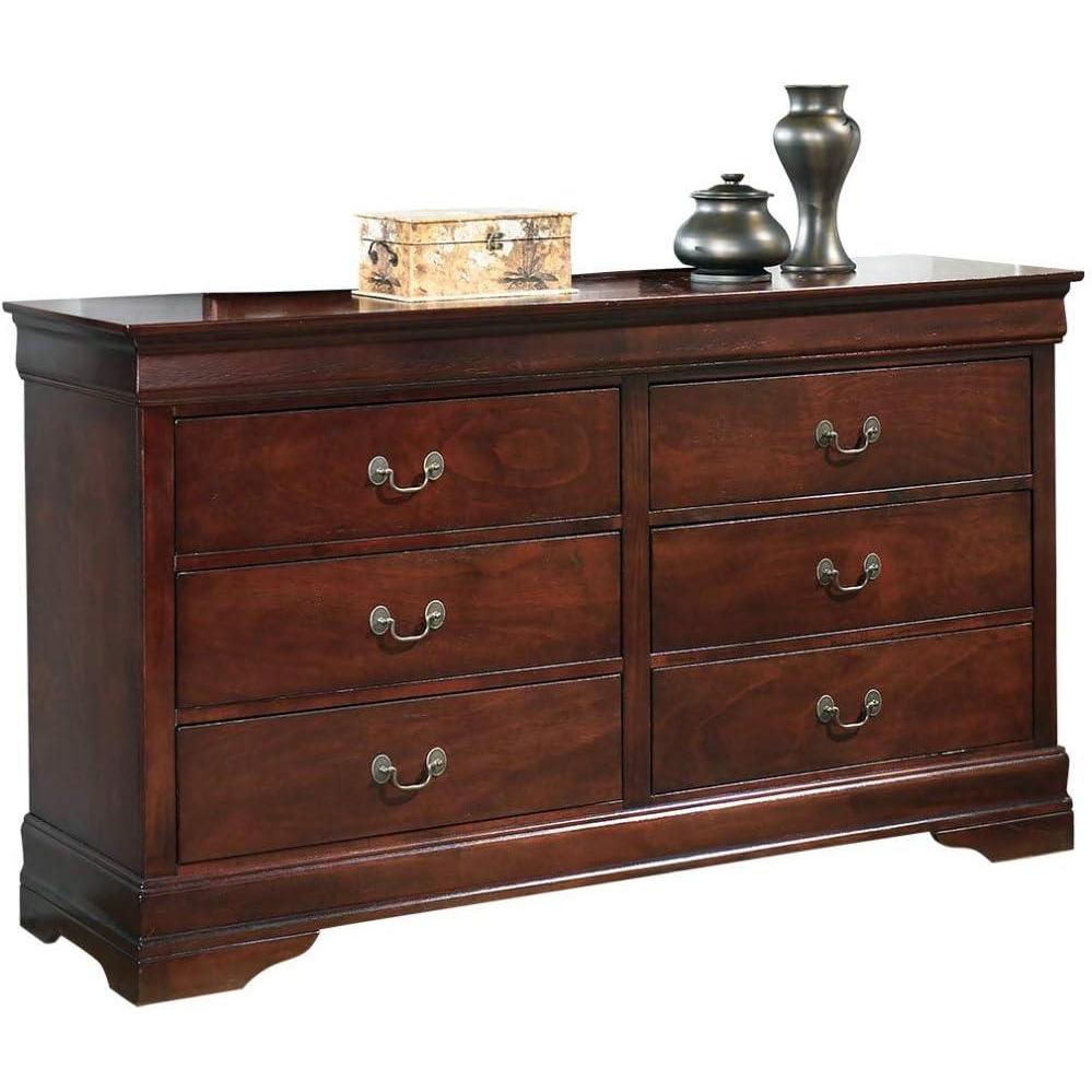 imageSignature Design by Ashley Alisdair Traditional Twin Sleigh Bed Foundation or Box Spring Needed Dark Brown6 Drawer Dresser