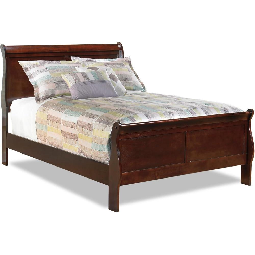 imageSignature Design by Ashley Alisdair Traditional Twin Sleigh Bed Foundation or Box Spring Needed Dark BrownFull Sleigh Bed