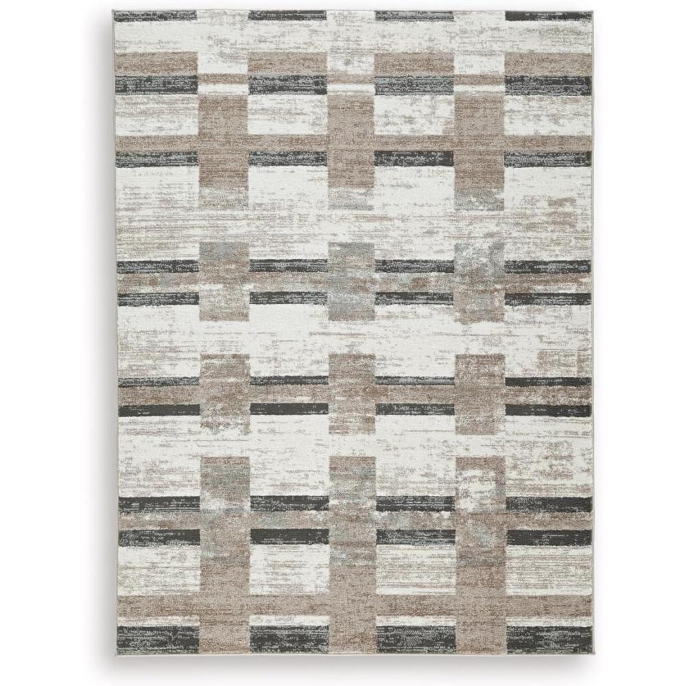imageSignature Design by Ashley Alstone Large Casual Rug Machine Woven Striped Design Jute Backing Fabric Blend 945 W x 119 D x 025 H Multicolor53 x 7 Rectangular