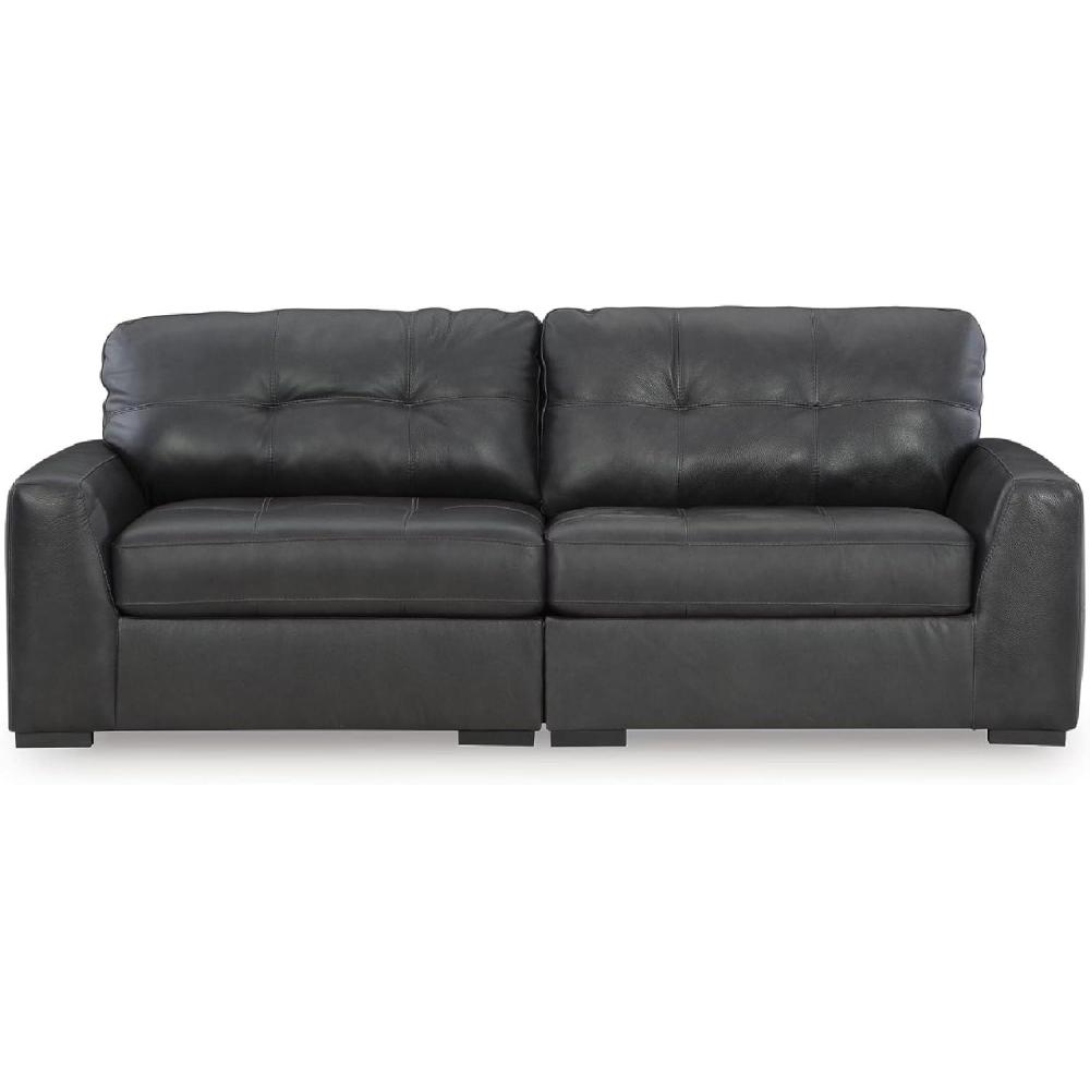 imageSignature Design by Ashley Brindley Pier Urban Modular Leather Match Tufted Anti Sag 4Piece Sectional with Loose Seat Cushions Gray2Piece Sectional Loveseat