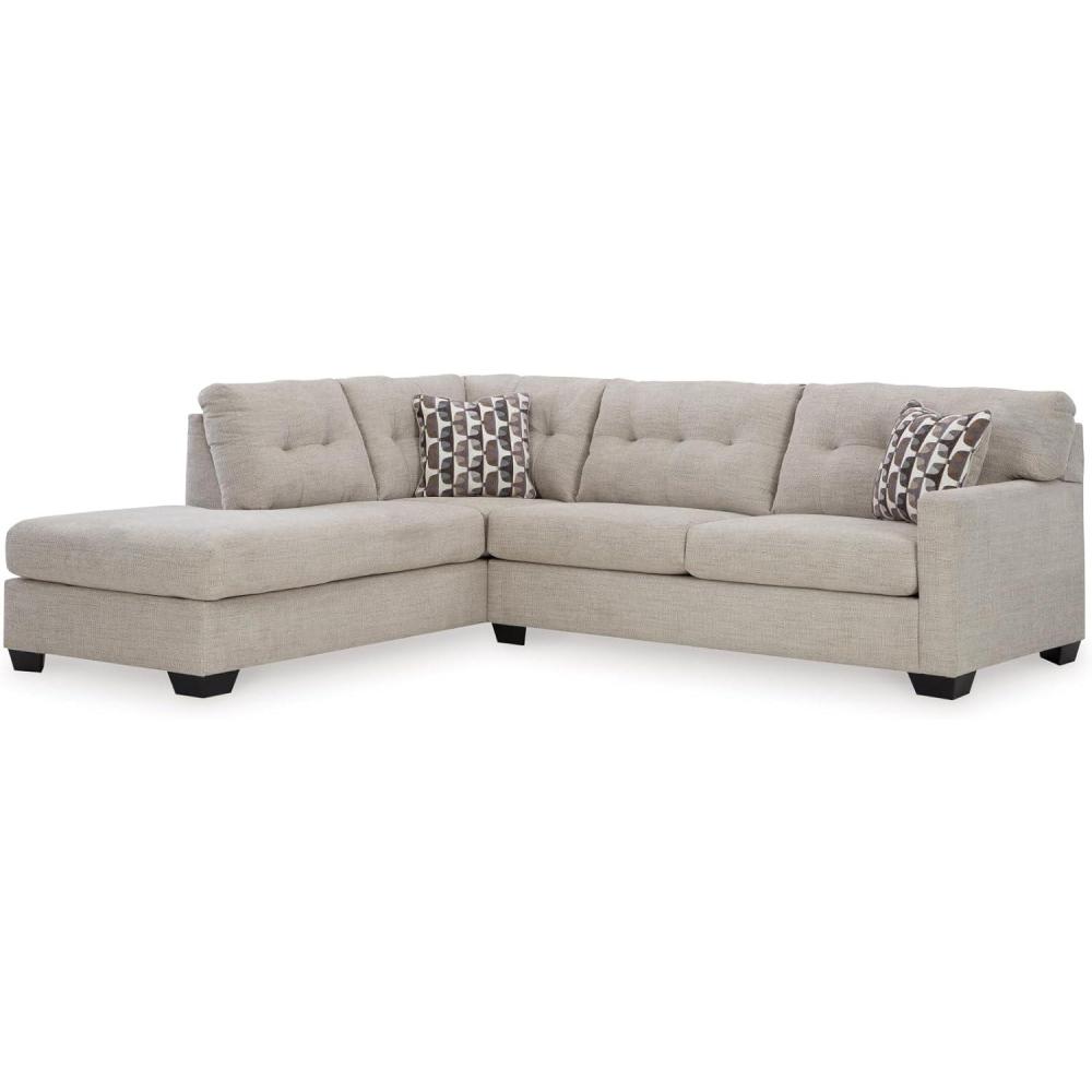 imageSignature Design by Ashley Casual Avaliyah UShape LeftArm Facing 7Piece Sectional with Chaise and Reversible Cushion GrayLight Gray