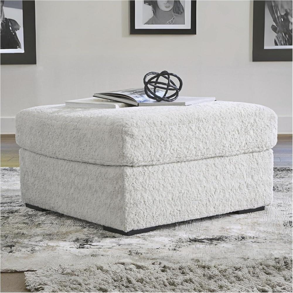 imageSignature Design by Ashley Cuddlesome Contemporary Square Oversized Accent Ottoman White