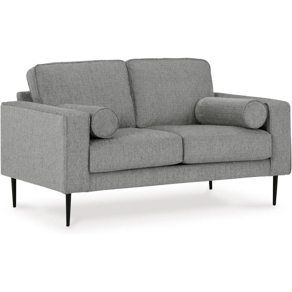 imageSignature Design by Ashley Hazela Casual Loveseat with 2 Bolster Pillows GrayGrey