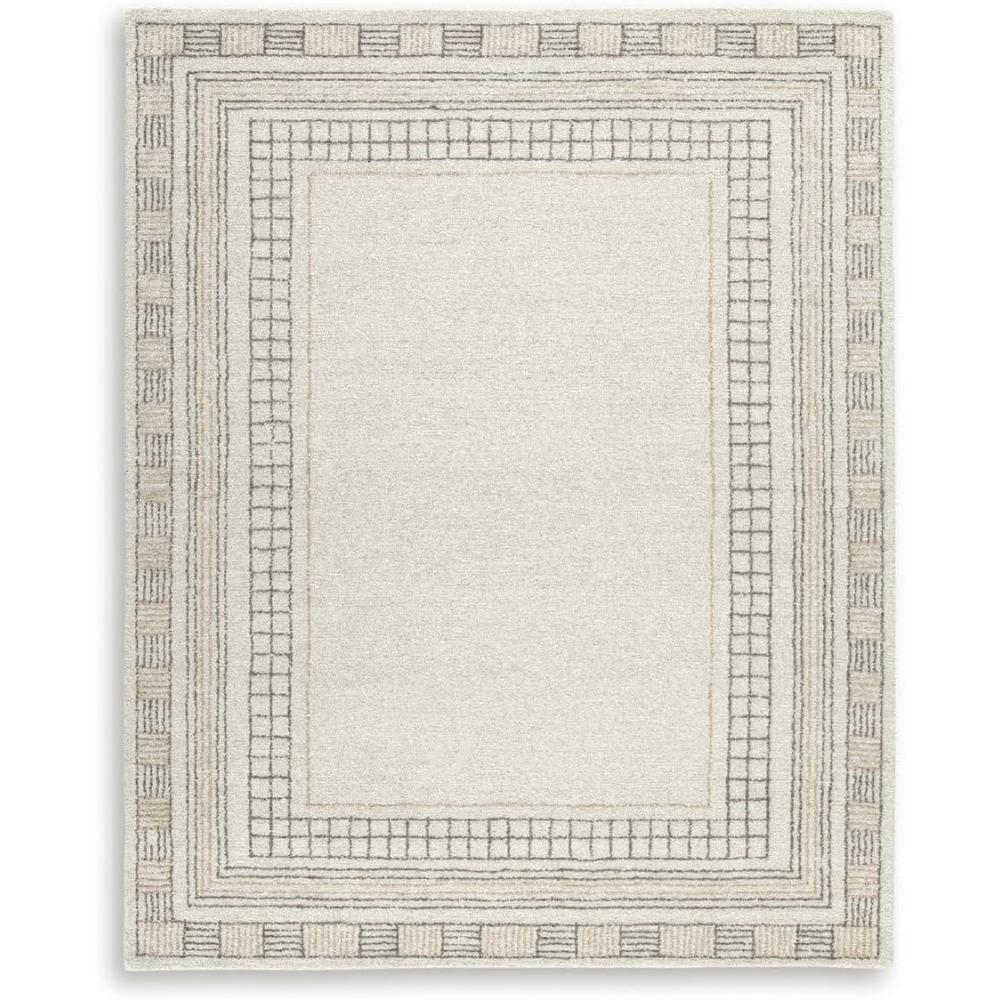 imageSignature Design by Ashley Idaman Transitional Indoor Hand Tufted Geometric Rectangular Wool Blend 8 x 10 Area Rug Beige amp Light Brown8 x 10 Rectangular