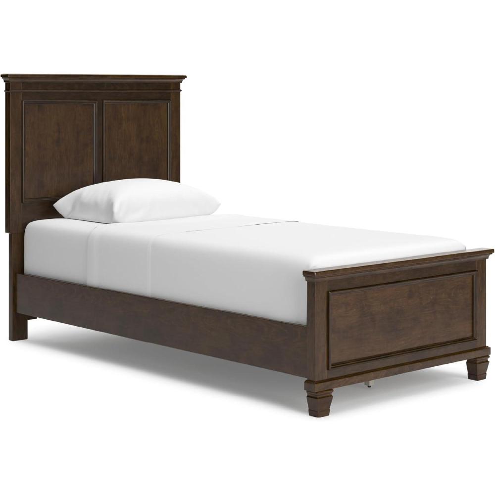 imageSignature Design by Ashley Lanolee Farmhouse Panel Storage Bed Foundation or Box Spring Not Needed Queen BlackBrown