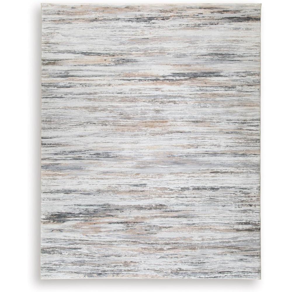 imageSignature Design by Ashley NACE Modern Indoor Striped Rectangular 5 x 7 Area Rug Gray amp Brown77 x 96 Rectangular