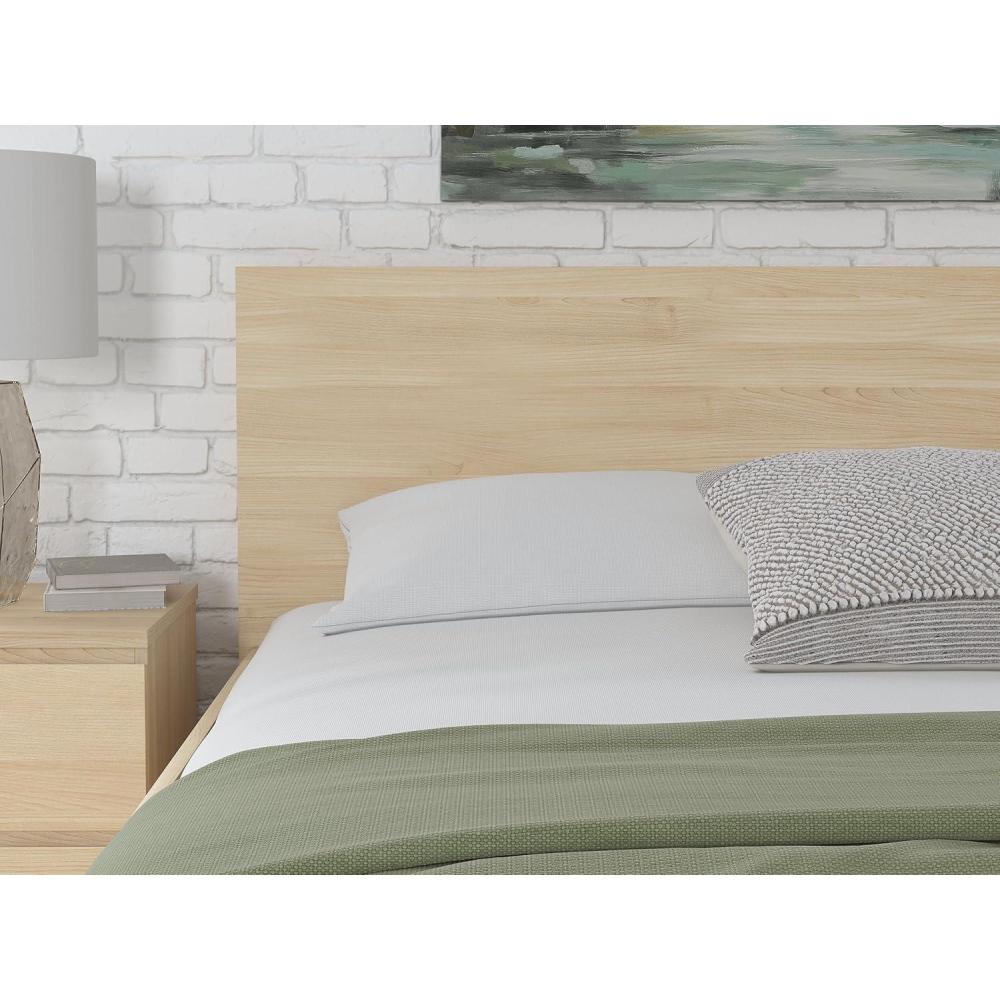 imageSignature Design by Ashley Onita Contemporary Panel Headboard with Natural Finish Queen Light Brown