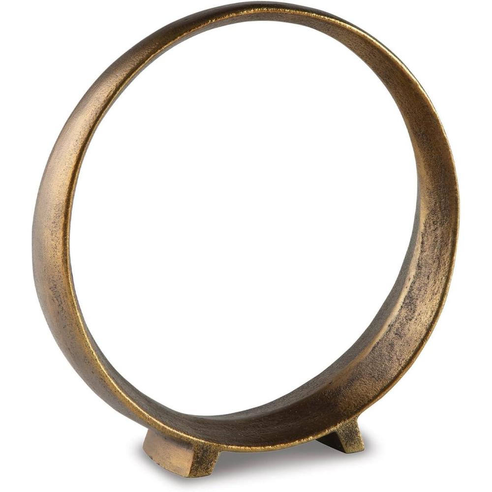 imageSignature Design by Ashley Ryandale Round Metal Sculpture Antique Pewter FinishAntique Brass Finish