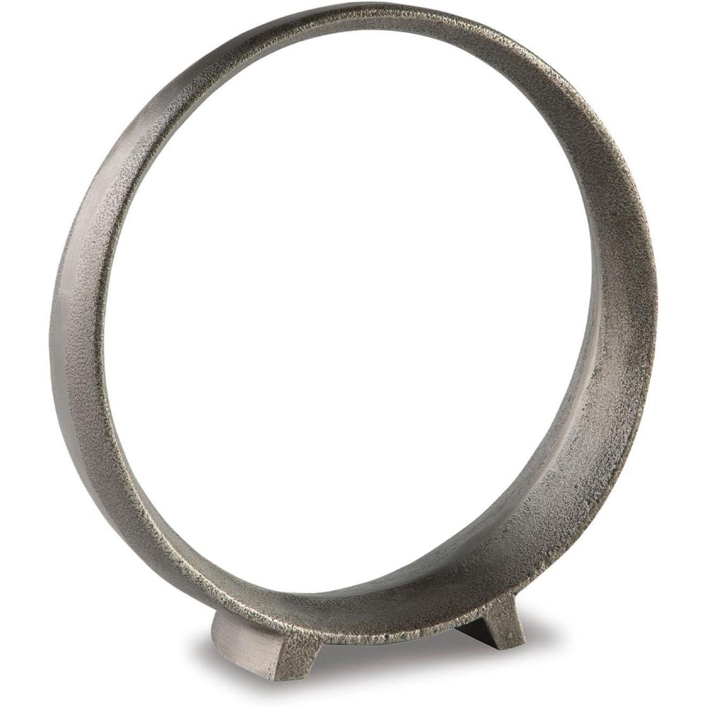 imageSignature Design by Ashley Ryandale Round Metal Sculpture Antique Pewter FinishGray