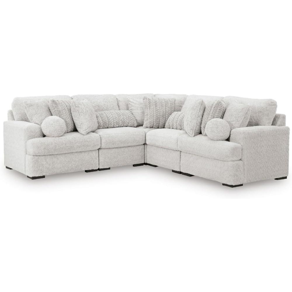 imageSignature Design by Ashley Snodoodle Straight Contemporary 3Piece Sectional with Removable Cushion and Reversible Cushion White5Piece Sectional