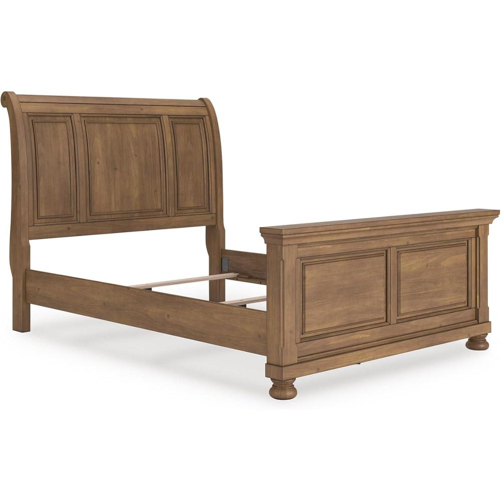 imageSignature Design by Ashley Vandenmore Traditional Panel Storage Bed Foundation or Box Spring Not Needed Queen Dark BrownQueen Sleigh Bed