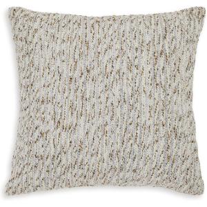 Signature Design by Ashley Abler Modern Indoor Striped 20 x 20 Inches Pillow with Zipper Closure, White & Light Gray