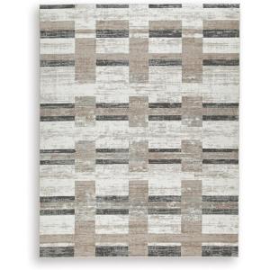 Signature Design by Ashley Alstone Large Casual Rug, Machine Woven, Striped Design, Jute Backing, Fabric Blend, 94.5″ W x 119″ D x 0.25″ H, Multicolor(7’11” x 9’11” (Rectangular))