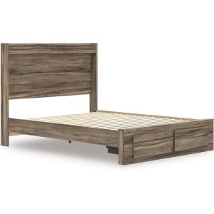 Signature Design by Ashley Baystorm Farmhouse Panel Bed with LED Lighting, Foundation or Box Spring Needed, Queen, Gray(Queen)