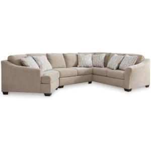 Signature Design by Ashley Brogan Bay Modern Upholstered Square Oversized Accent Ottoman, Light Brown(Left Hand Facing)