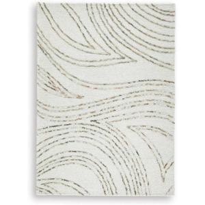 Signature Design by Ashley Deenbury Contemporary Indoor Hand Tufted Geometric Rectangular 5 x 7 Area Rug, Beige & Brown