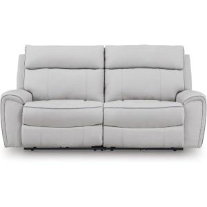 Signature Design by Ashley Grafton Pike L-Shape Right-Arm Facing Modern 6-Piece Reclining Sectional with Storage Console and Adjustable Headrest, Light Gray(2-Piece Reclining Loveseat)