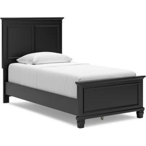 Signature Design by Ashley Lanolee Farmhouse Panel Storage Bed, Foundation or Box Spring Not Needed, Queen, Black(Black)