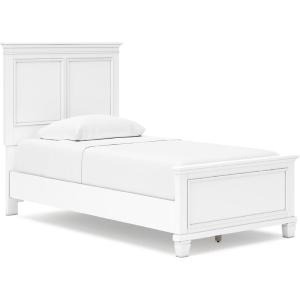 Signature Design by Ashley Lanolee Farmhouse Panel Storage Bed, Foundation or Box Spring Not Needed, Queen, Black(White)