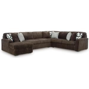 Signature Design by Ashley Midnight-Madness Contemporary Symmetrical 2-Piece Sectional with Reversible Seat Cushion, Dark Brown(Brown)