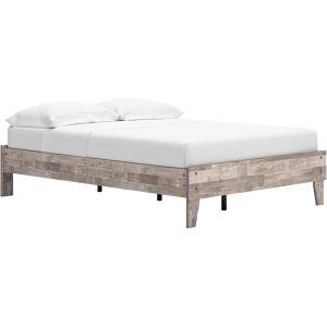Signature Design by Ashley Socalle Contemporary Panel Platform Bed, Foundation or Box Spring Not Needed, Queen, Beige(Rustic Natural)
