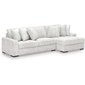 Signature Design by Ashley Stupendous Modern Anti Sag Left-Arm Facing 2-Piece Sectional with Chaise, Reversible Cushions and 6 Accent Pillows, Light Gray(Light Gray)