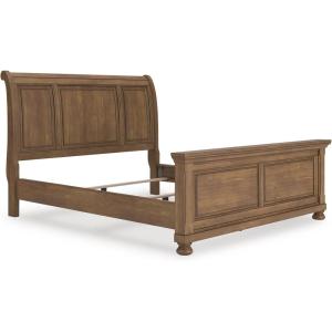 Signature Design by Ashley Vandenmore Traditional Panel Storage Bed, Foundation or Box Spring Not Needed, Queen, Dark Brown(California King Sleigh Bed)