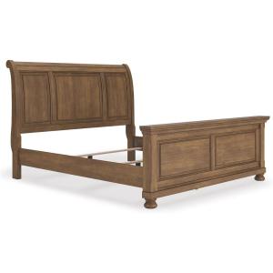 Signature Design by Ashley Vandenmore Traditional Panel Storage Bed, Foundation or Box Spring Not Needed, Queen, Dark Brown(King Sleigh Bed)