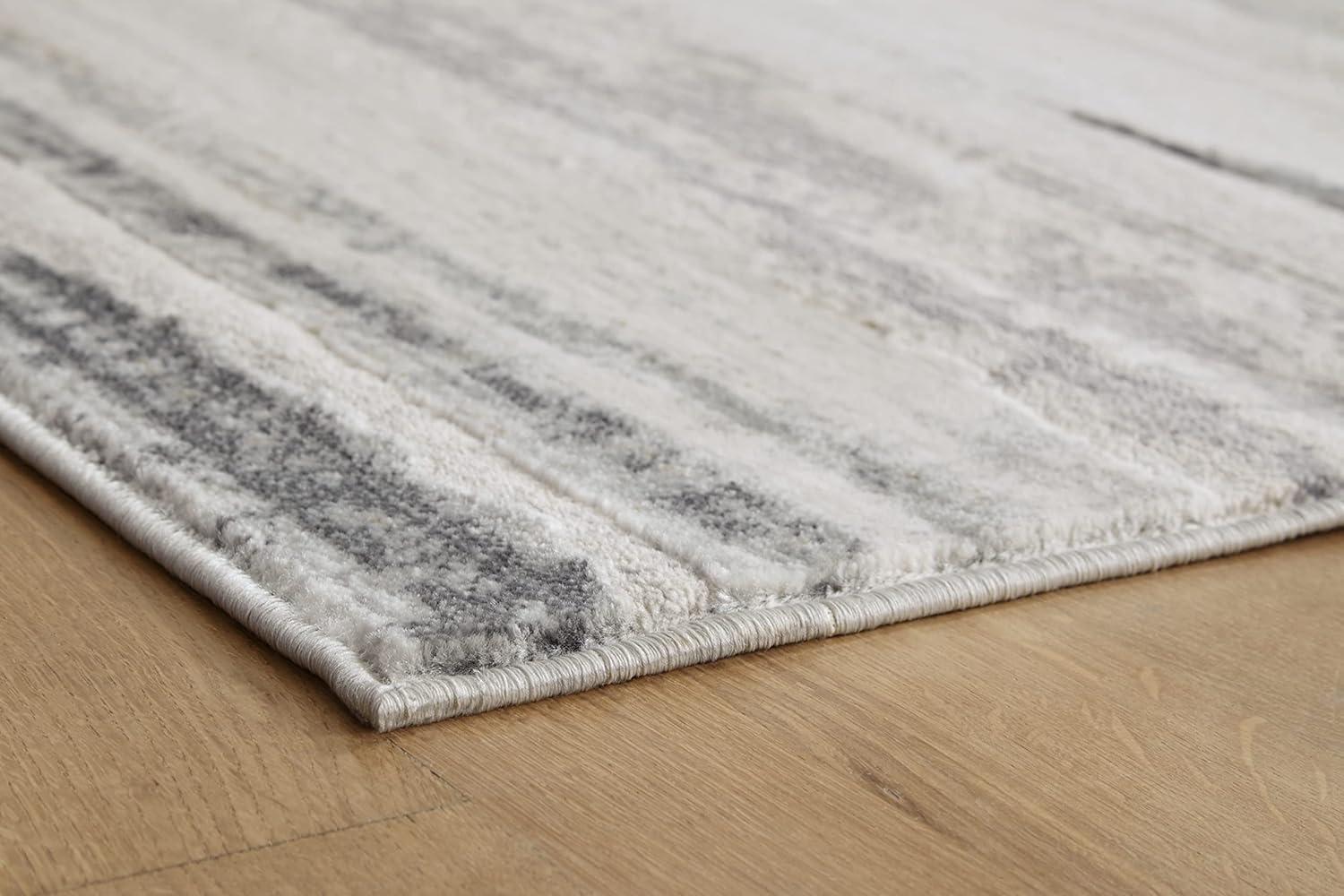 imageSignature Design by Ashley Abanett Contemporary 5 x 7 Medium Pile Abstract Design Rug Cream Gold amp Gray53 x 73 Rectangular