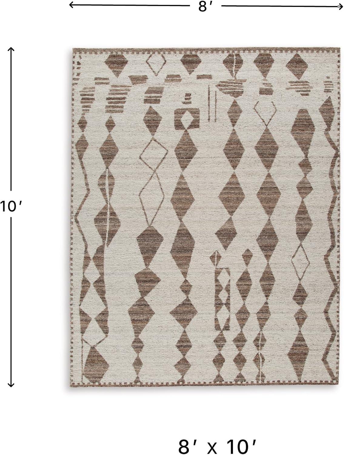 imageSignature Design by Ashley Brettler Casual Indoor Geometric 8 x 10 Large Rug Beige amp Light Brown79 x 911 Rectangular