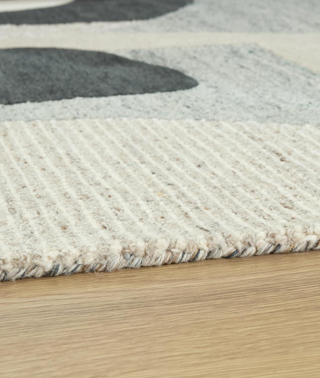 imageSignature Design by Ashley Edrickhill Casual Indoor HandTufted Abstract Wool Blend 5 x 7 Rug Light Brown amp Beige5 x 611 Rectangular
