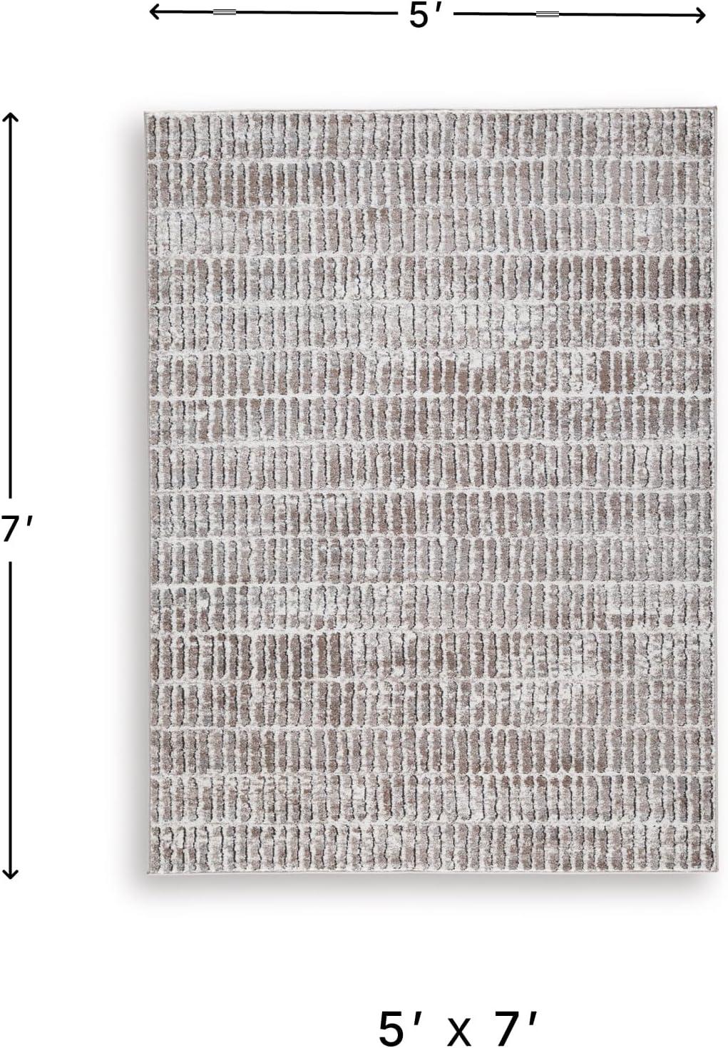imageSignature Design by Ashley Fuadwick Transitional Indoor Striped Rectangular 5 x 7 Area Rug Brown amp Beige