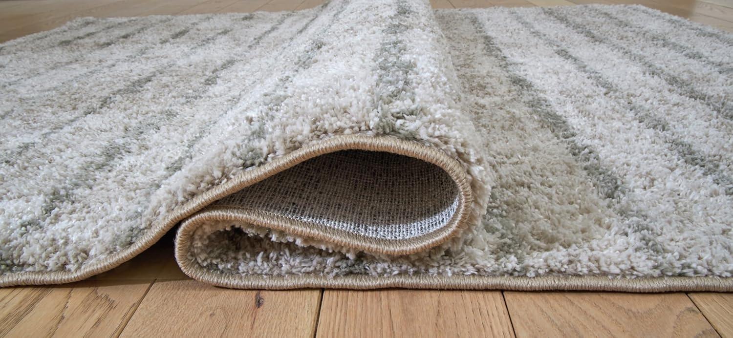 imageSignature Design by Ashley Laddway Casual Indoor Striped Fluffy 8 x 10 Rug Beige amp Gray710 x 99 Rectangular