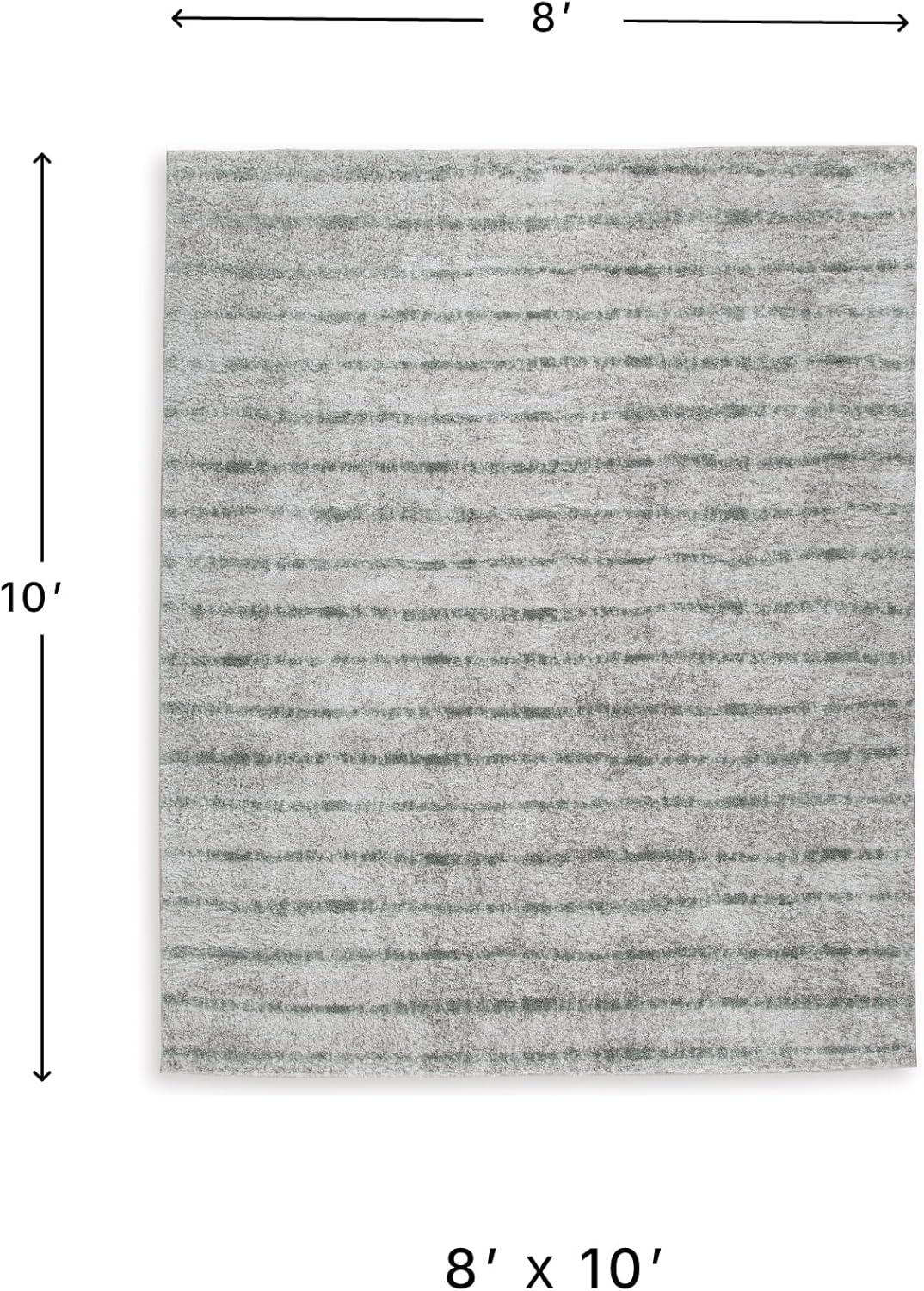 imageSignature Design by Ashley Laddway Casual Indoor Striped Fluffy 8 x 10 Rug Beige amp Gray710 x 99 Rectangular