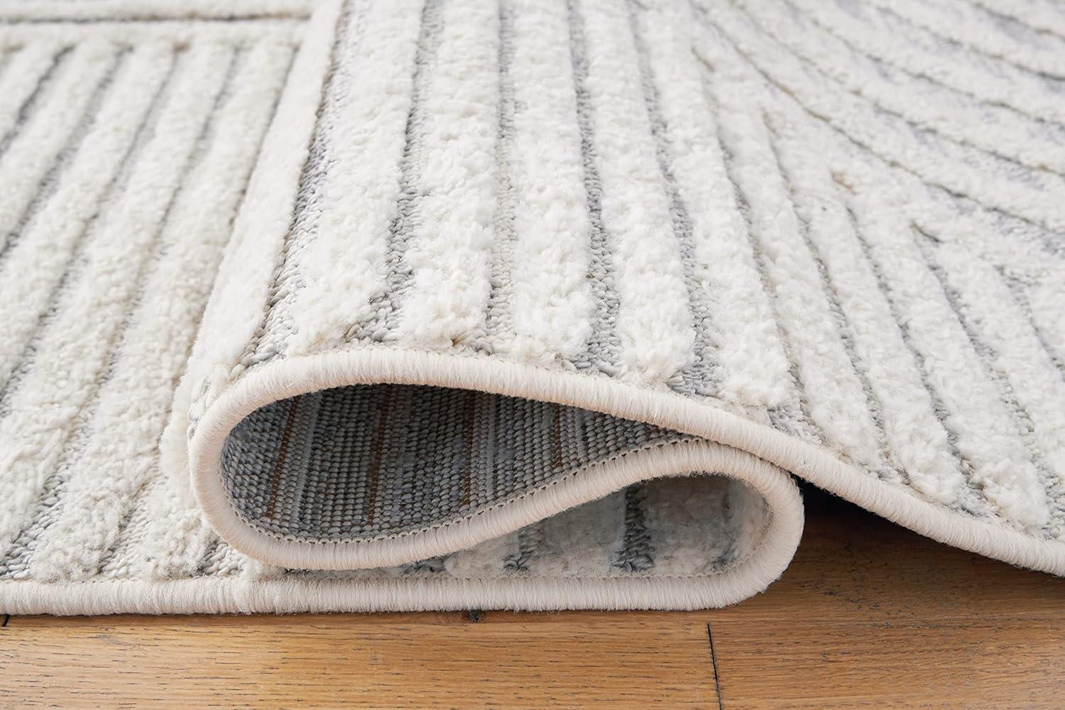 imageSignature Design by Ashley Lambworth Contemporary 5x7 Area Rug White amp Light Gray710 x 10