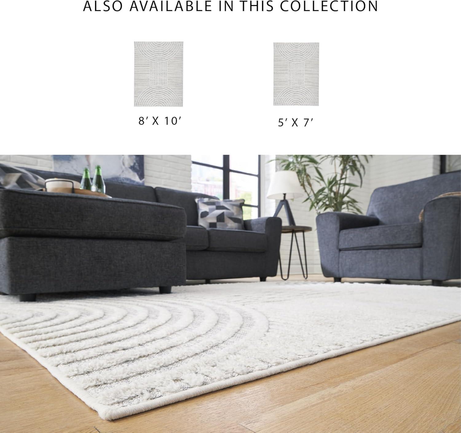 imageSignature Design by Ashley Lambworth Contemporary 5x7 Area Rug White amp Light Gray710 x 10