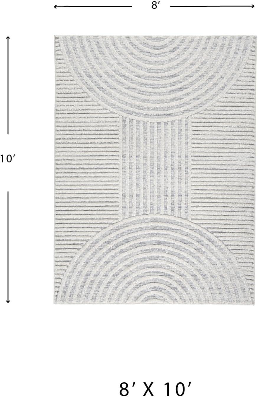 imageSignature Design by Ashley Lambworth Contemporary 5x7 Area Rug White amp Light Gray710 x 10