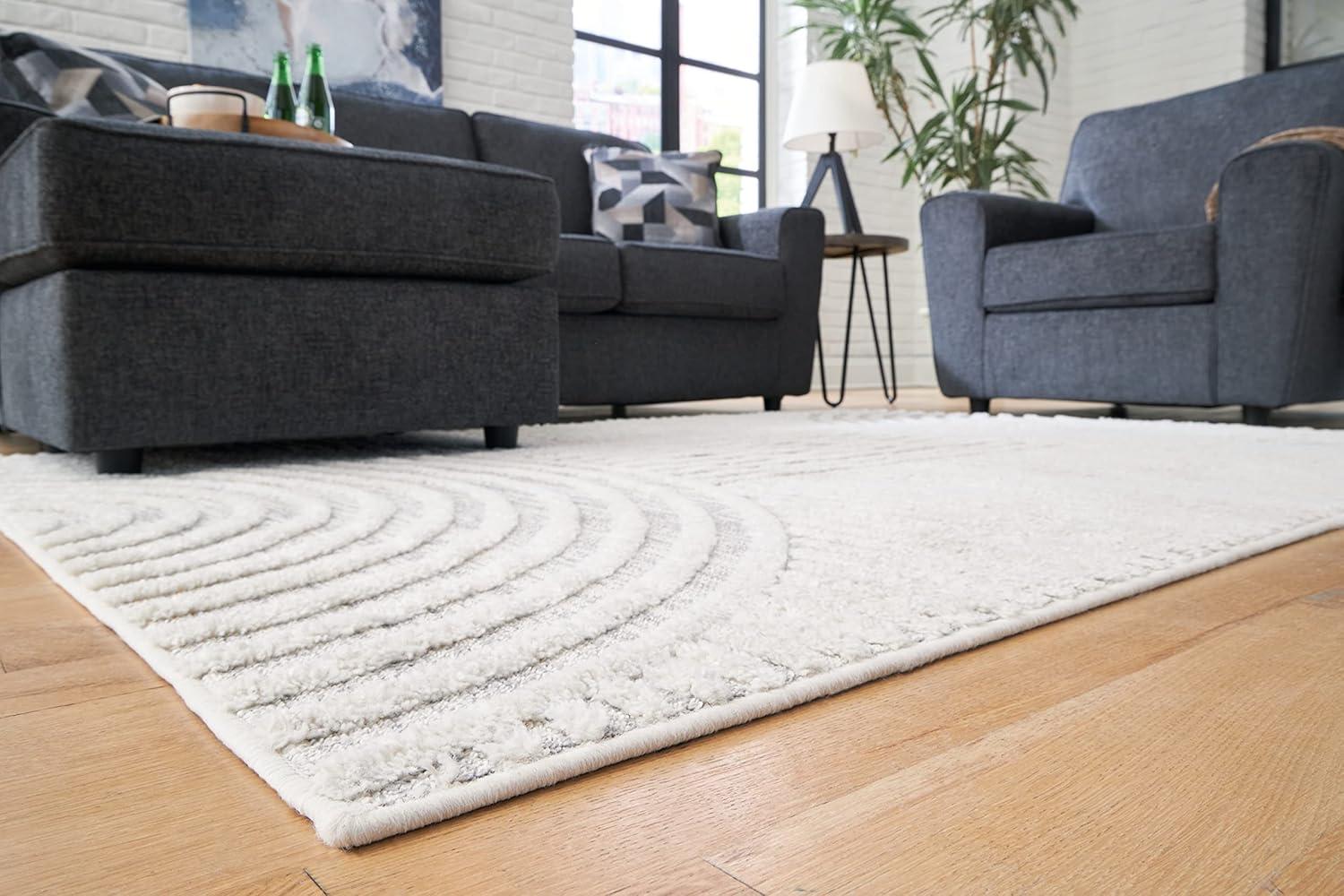 imageSignature Design by Ashley Lambworth Contemporary 5x7 Area Rug White amp Light Gray710 x 10