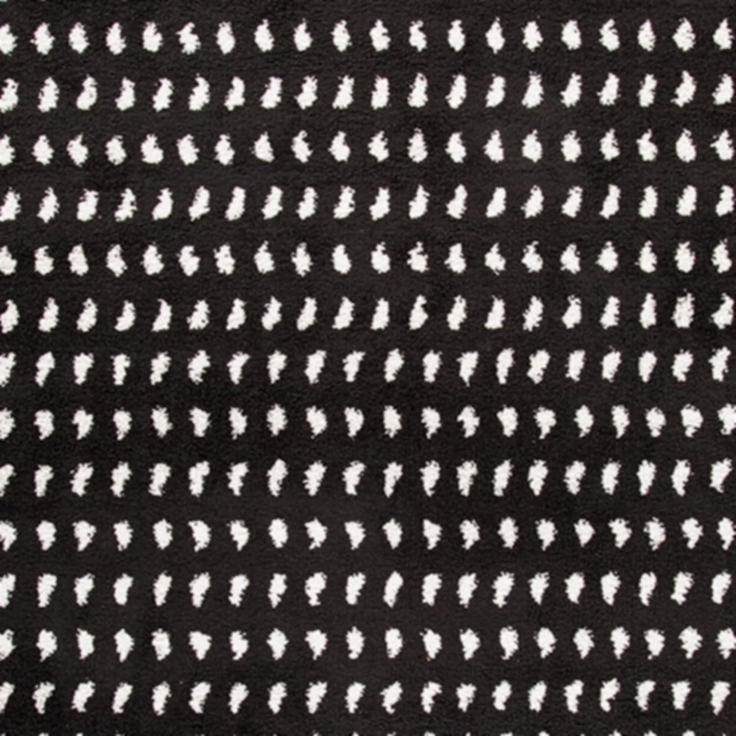imageSignature Design by Ashley Minston Contemporary 5 x 7 Machine Woven Dot Design with Braided Tassel Edge Medium Area Rug High Pile Black amp White5 x 7