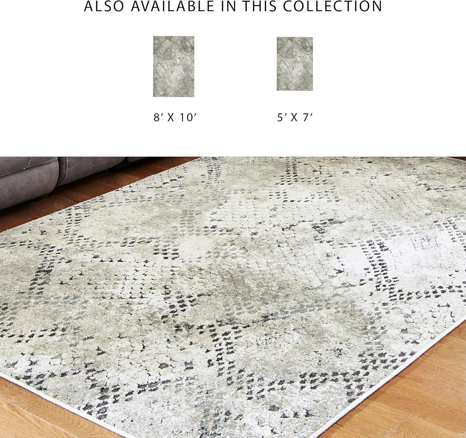 imageSignature Design by Ashley Poincilana Contemporary 5 x 7 Medium Pile Snakeskin Design Rug Gray5 x 7 Rectangular