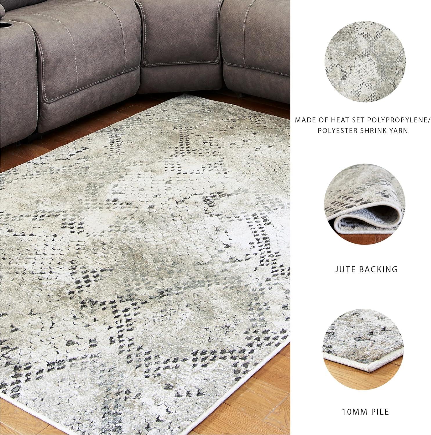 imageSignature Design by Ashley Poincilana Contemporary 5 x 7 Medium Pile Snakeskin Design Rug Gray5 x 7 Rectangular