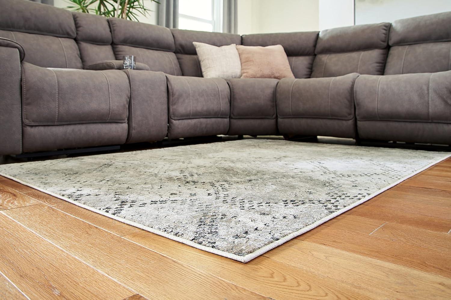 imageSignature Design by Ashley Poincilana Contemporary 5 x 7 Medium Pile Snakeskin Design Rug Gray5 x 7 Rectangular