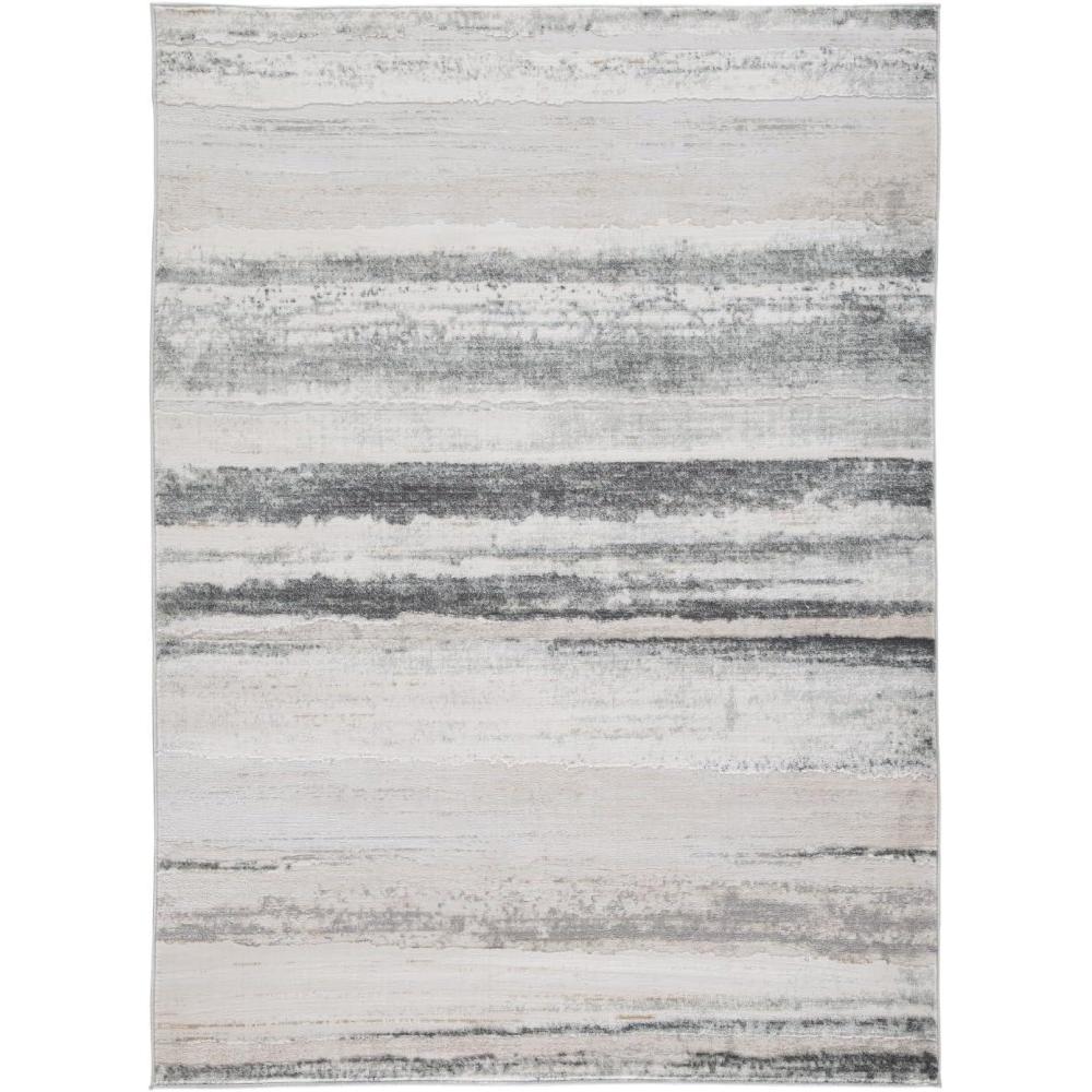 imageSignature Design by Ashley Abanett Contemporary 5 x 7 Medium Pile Abstract Design Rug Cream Gold amp Gray710 x 102 Rectangular