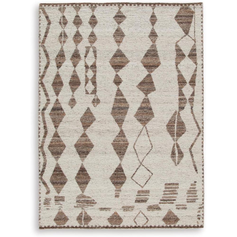 imageSignature Design by Ashley Brettler Casual Indoor Geometric 8 x 10 Large Rug Beige amp Light Brown51 x 611 Rectangular