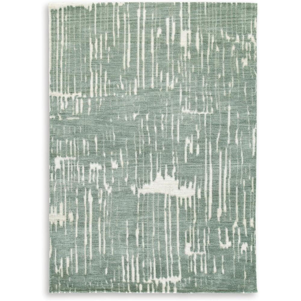 imageSignature Design by Ashley Cayworth Contemporary Indoor Abstract 8 x 10 Rug Green amp White78 x 104 Rectangular