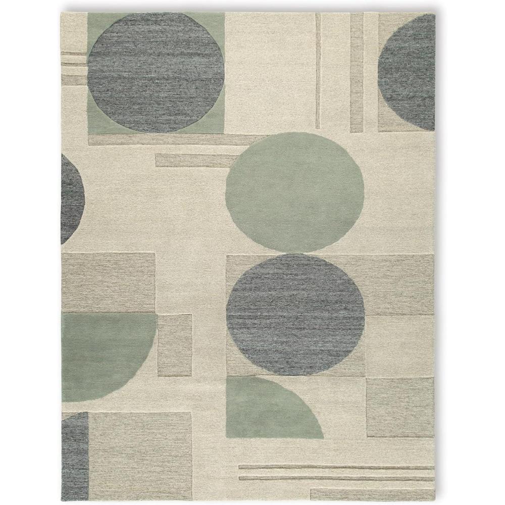 imageSignature Design by Ashley Dallane Casual Indoor Geometric Handmade Wool 8 x 10 Rug Blue amp Light Green79 x 911 Rectangular