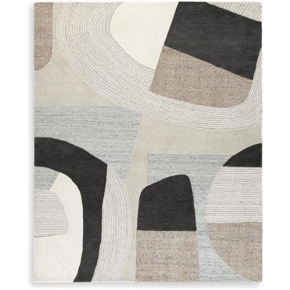 imageSignature Design by Ashley Edrickhill Casual Indoor HandTufted Abstract Wool Blend 5 x 7 Rug Light Brown amp Beige5 x 611 Rectangular