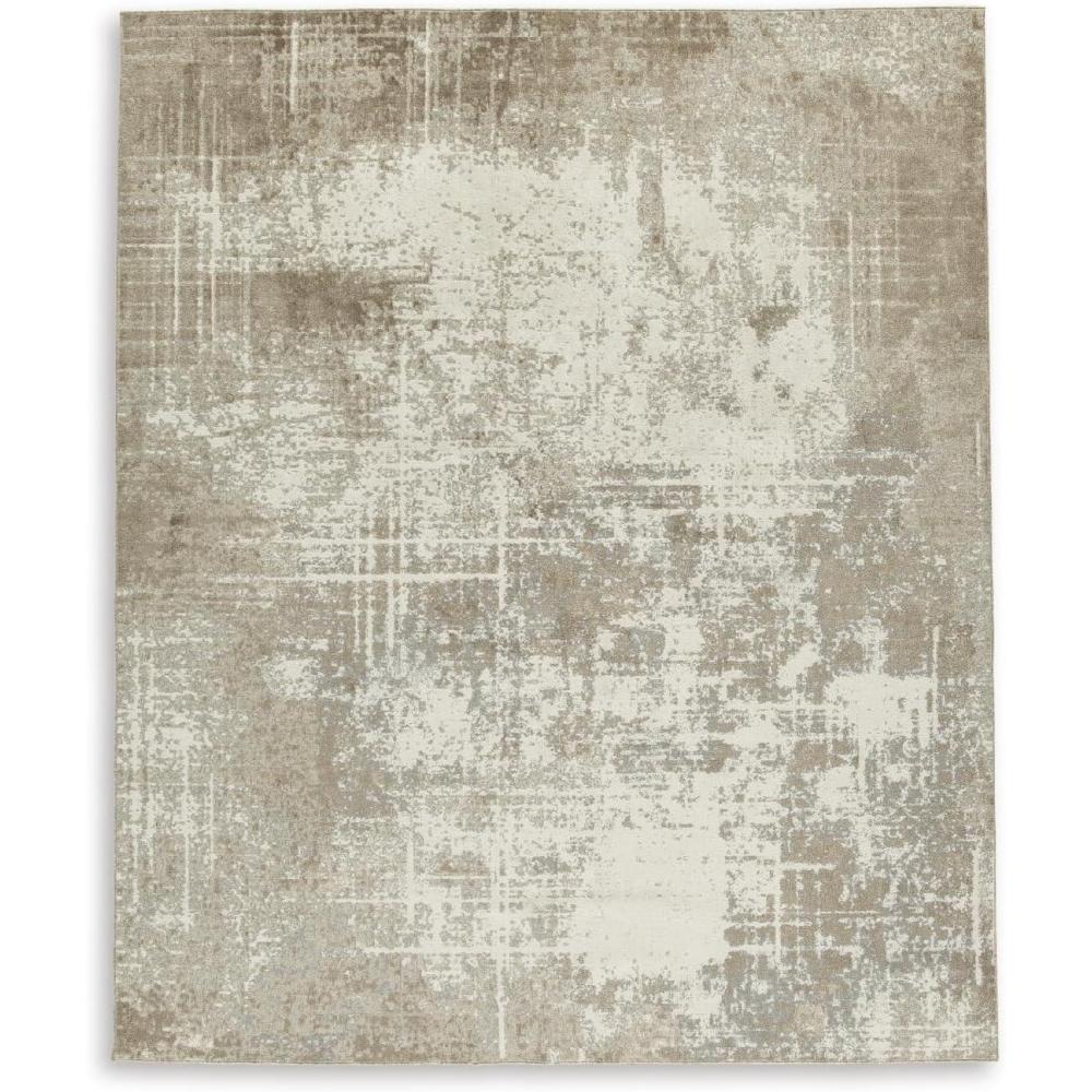 imageSignature Design by Ashley Grifflain Contemporary Indoor Washable Abstract Pattern 5 x 7 Rug Light Brown amp Light Gray