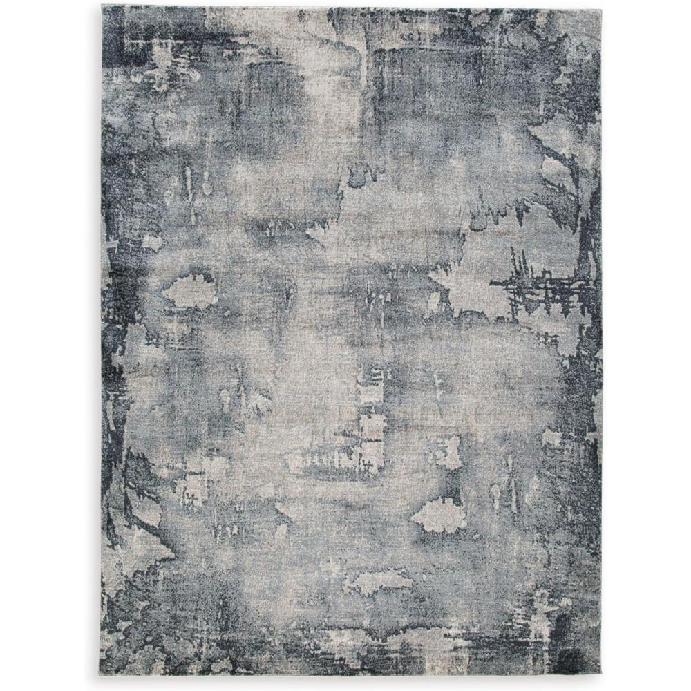 imageSignature Design by Ashley Langrich Modern Abstract Pattern Machine Woven 5 x 7 ft Medium Rug High Pile Blue Cream amp Gray710 x 109 Rectangular