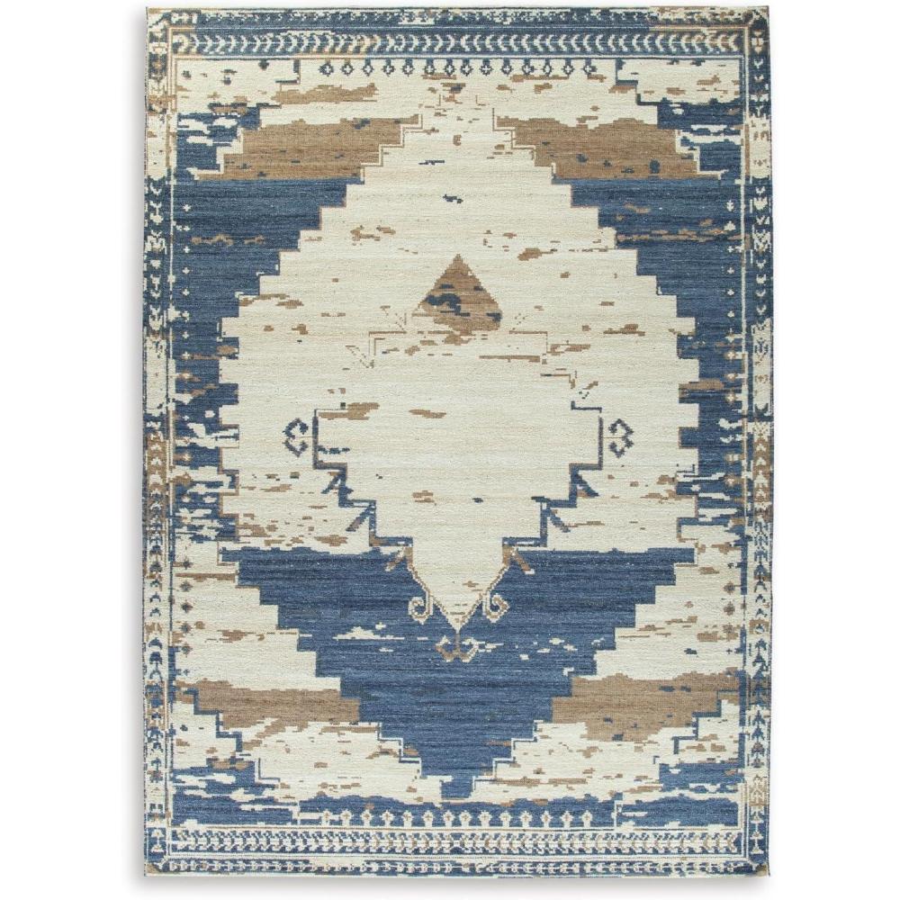 imageSignature Design by Ashley Varnler Classic Indoor Medallion 8 x 10 Rug Blue amp Light Brown78 x 97 Rectangular